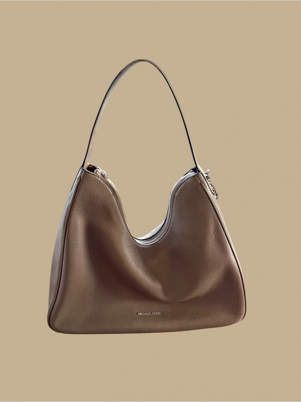 Michael Kors Taupe Leather Shoulder Bag